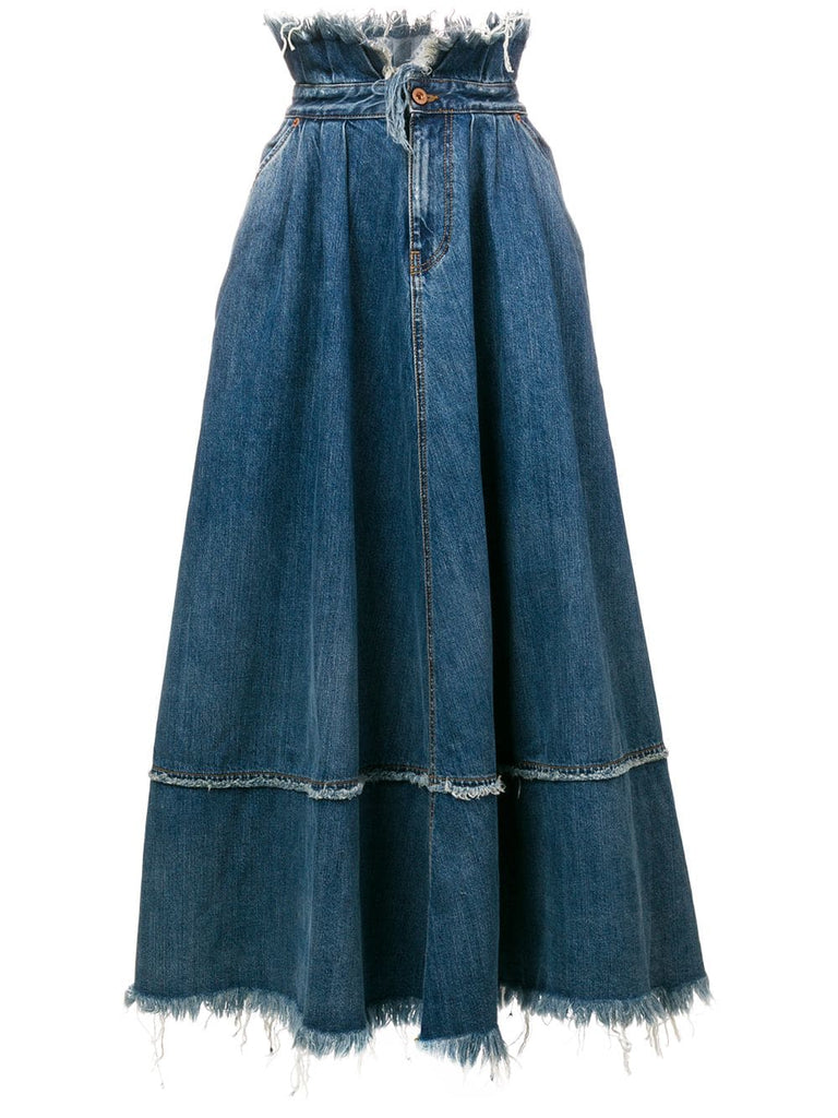 frayed edge skirt