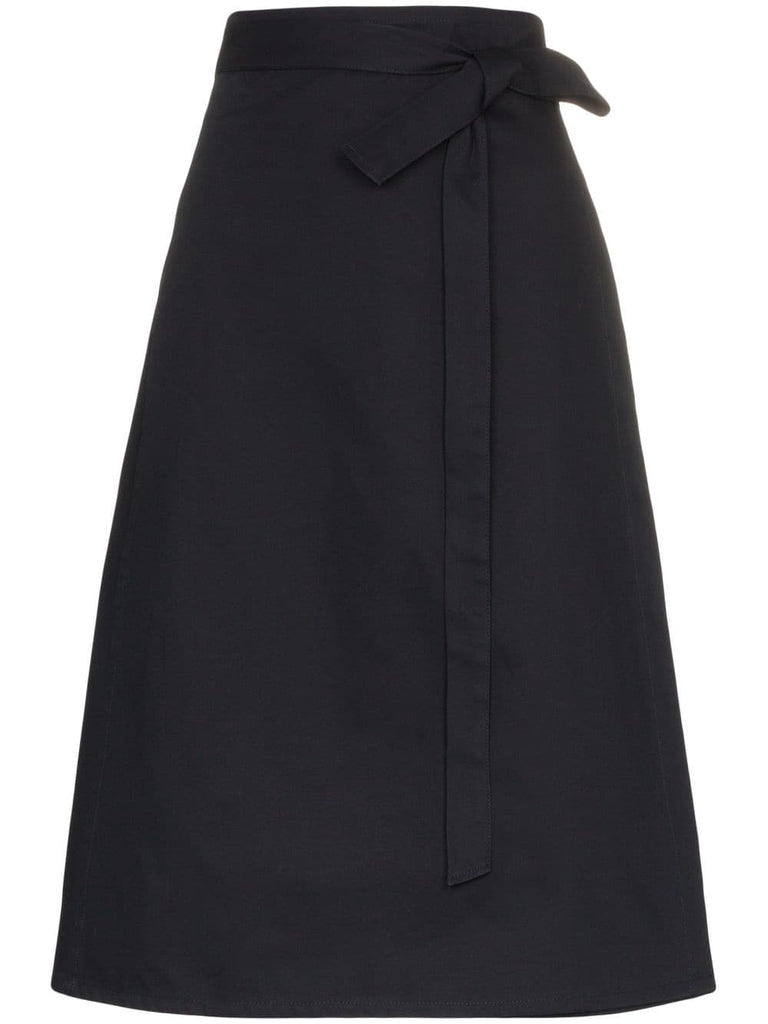 High-Waisted Wrap Midi Skirt