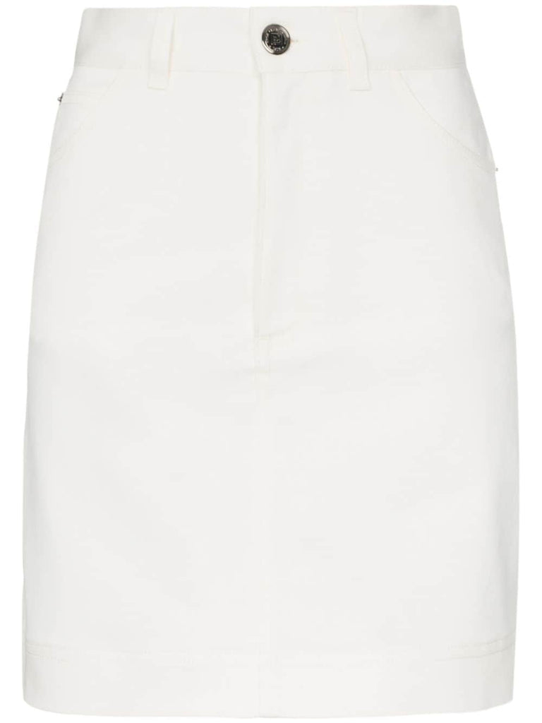 FF logo label denim mini skirt