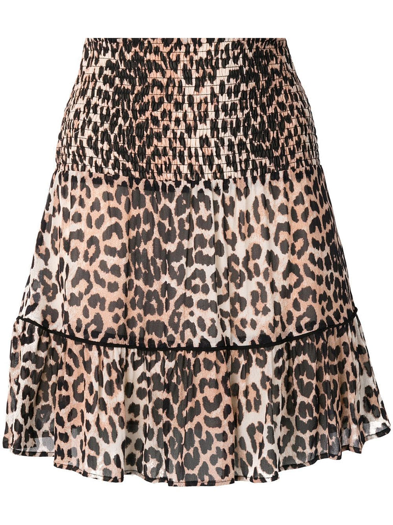 leopard print a-line skirt