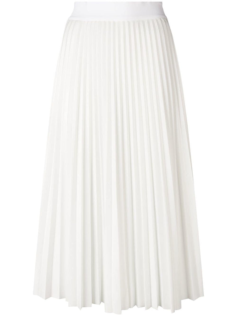 side logo band pleated skirt