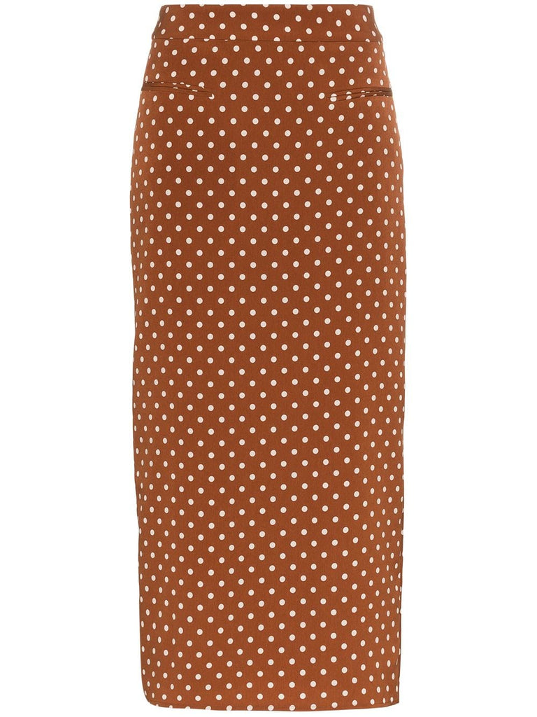 Mina polka dot ruched back skirt