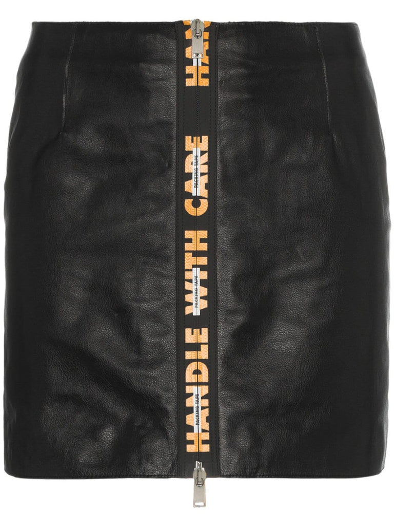 Handle With Care high waist leather mini skirt