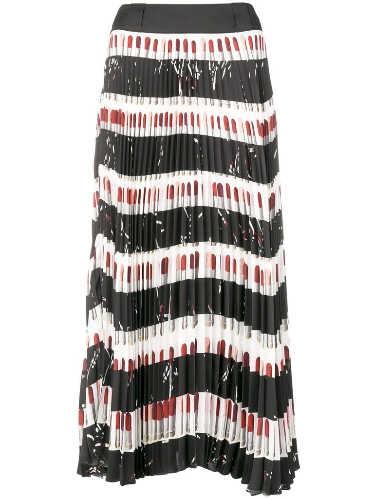 pleated printed skirt