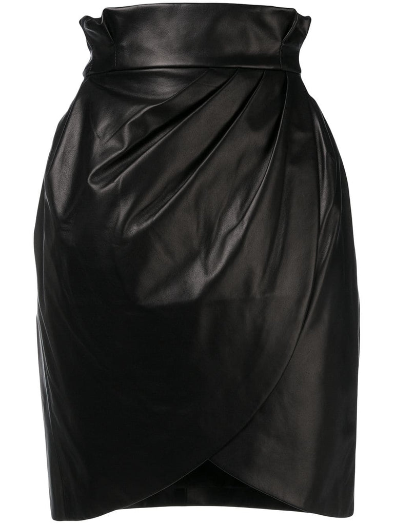 high-waist wrap skirt