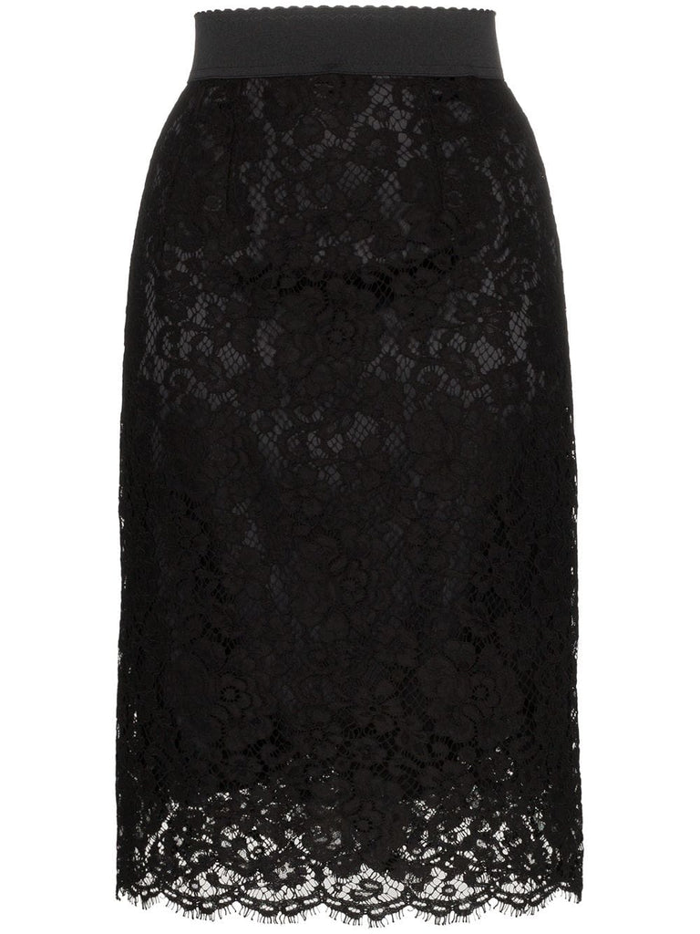 lace midi pencil skirt