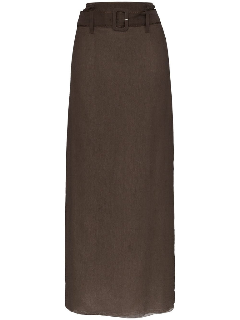 belted maxi skirt