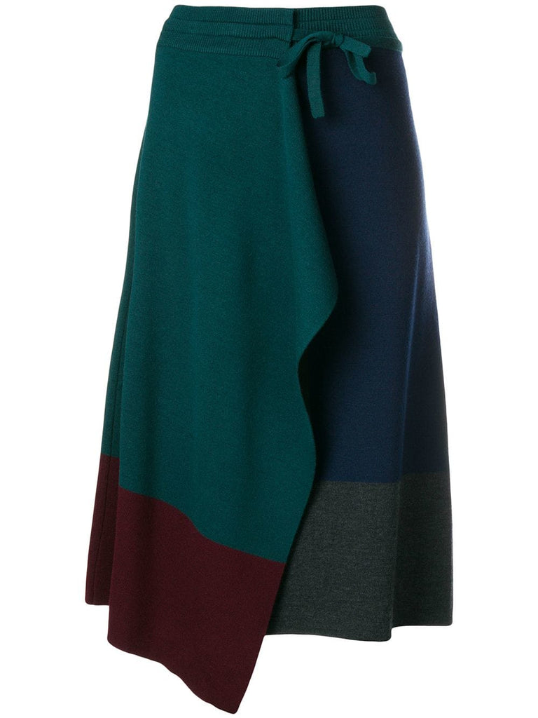 colour block wrap skirt