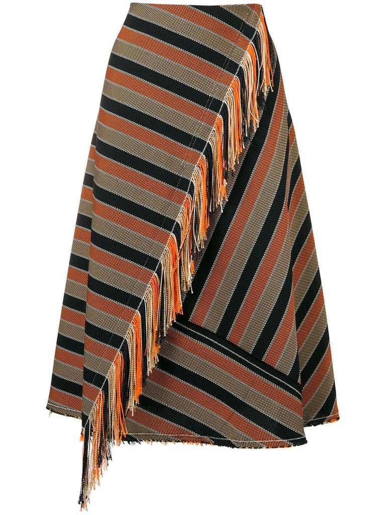 A-line striped skirt