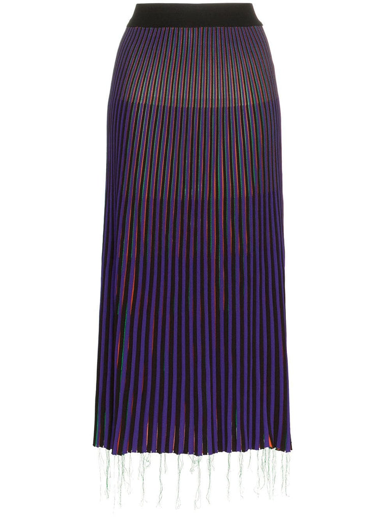 striped pleated skirt