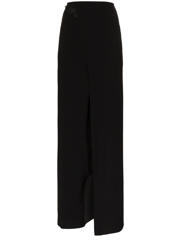 Column high-slit maxi skirt