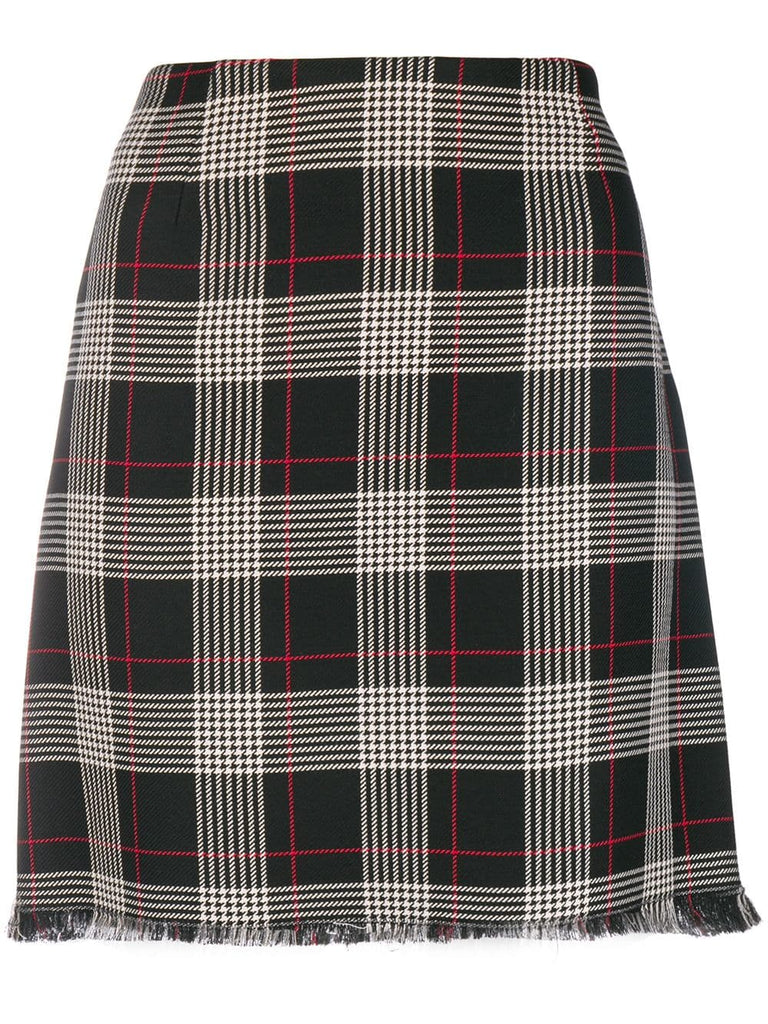 frayed plaid skirt