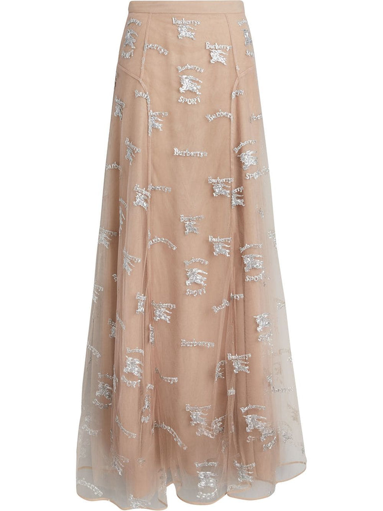 Equestrian Knight Embroidered Tulle Skirt