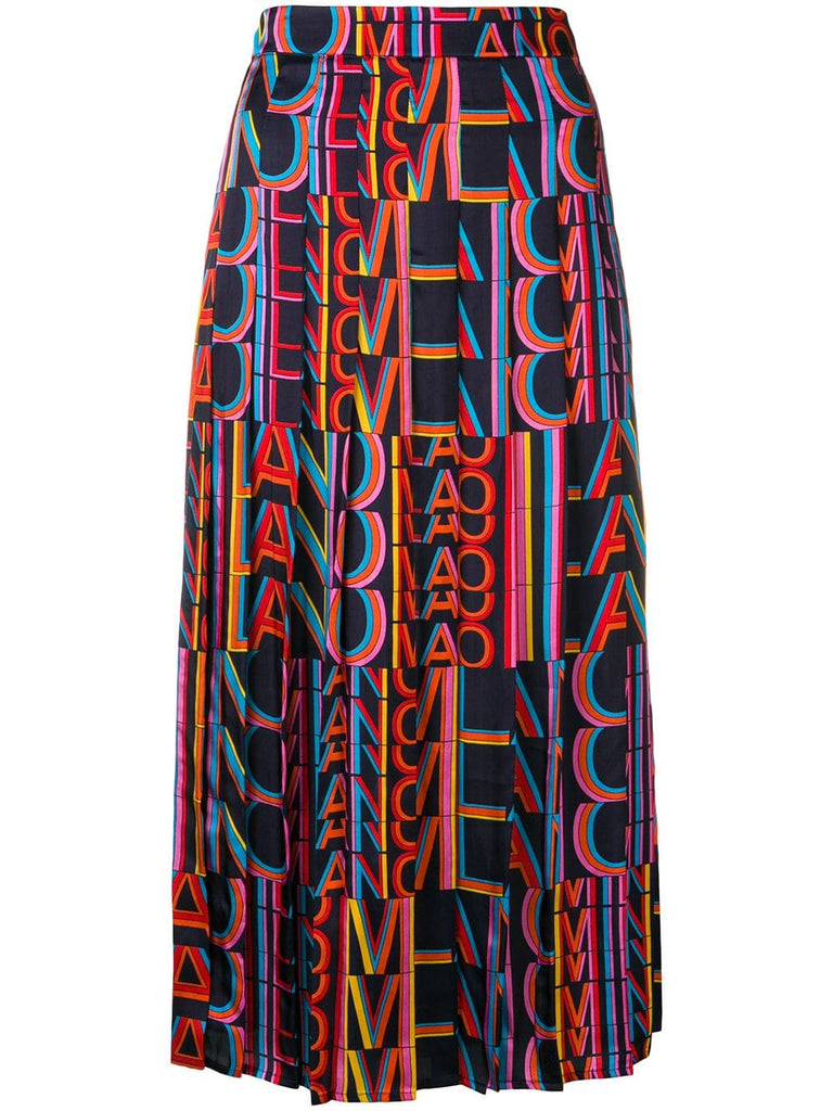 Milano print pleated skirt