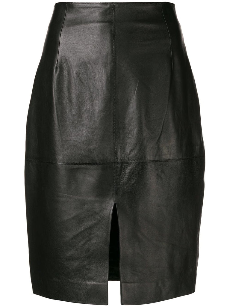 high waisted leather skirt