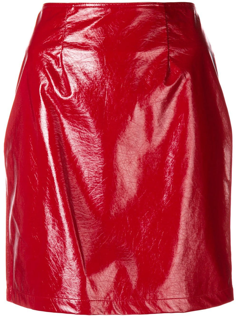 vinyl pencil mini skirt