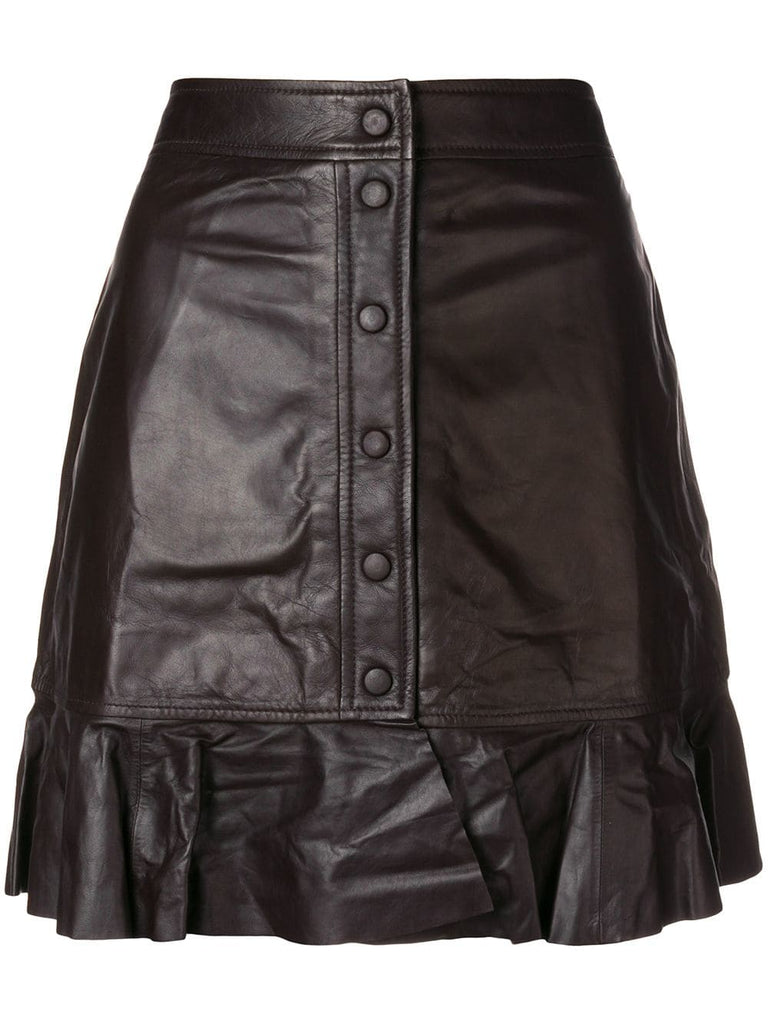 gathered buttoned skirt