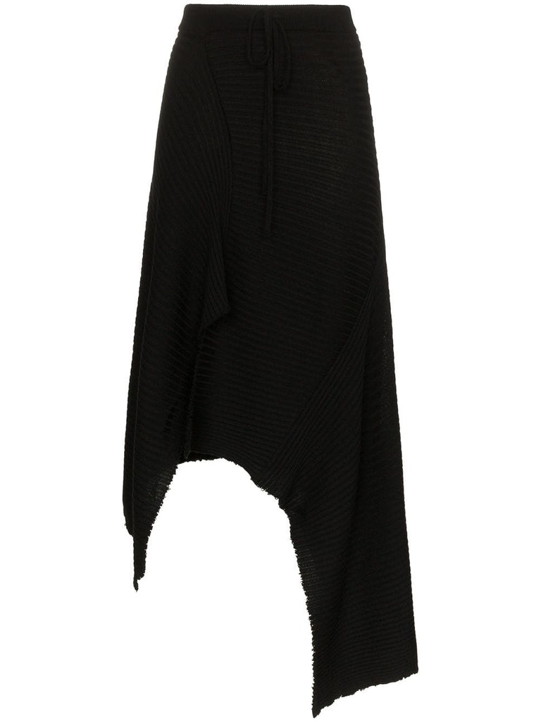 asymmetric merino wool skirt