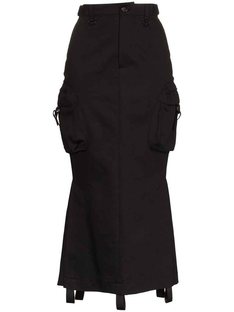 side pocket cotton cargo skirt