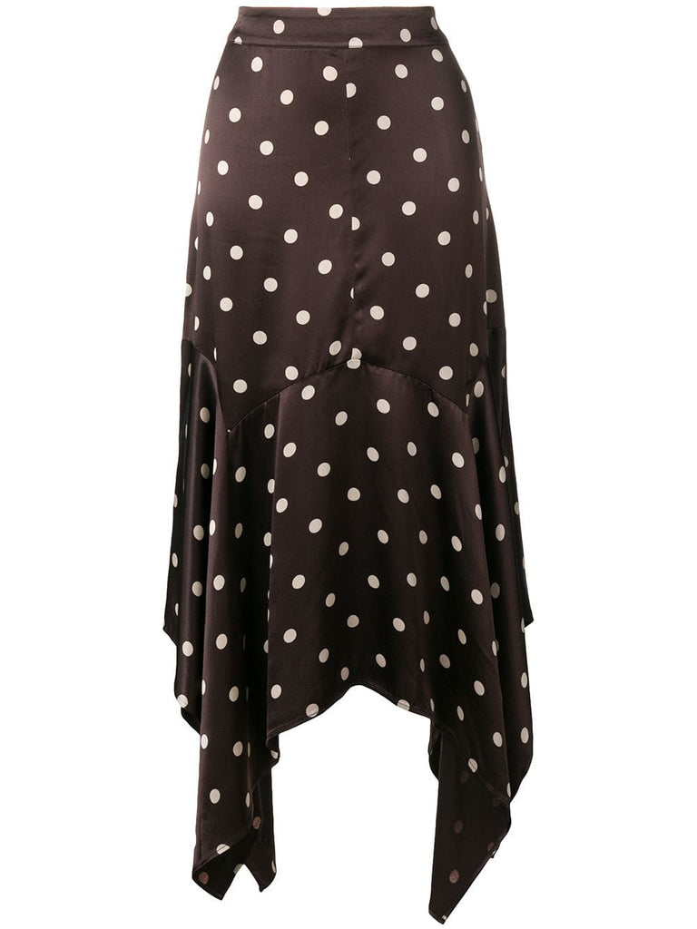 dot print asymmetric skirt