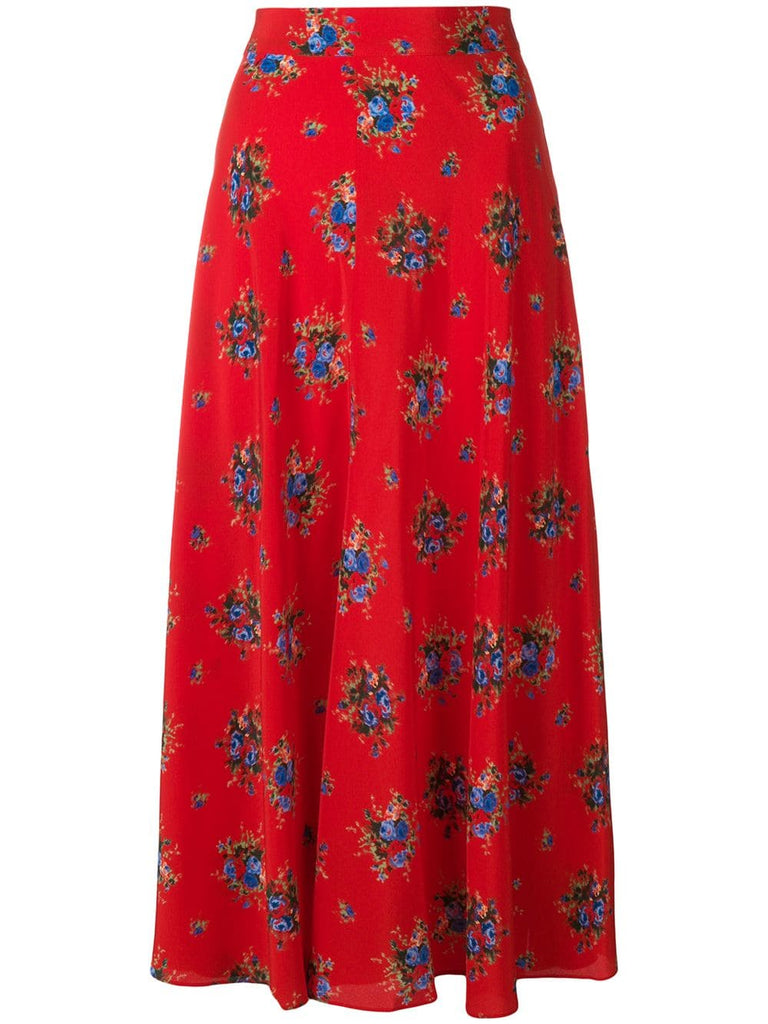 floral mid-calf skirt