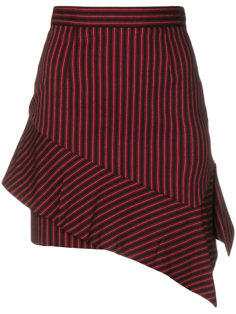 asymmetric stripe mini skirt