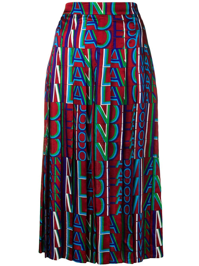 logo pleated skirt