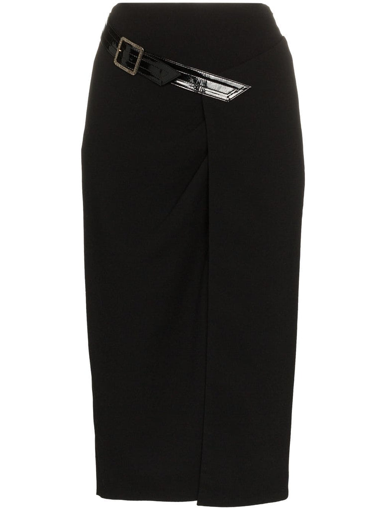 sheath wool crepe pencil skirt