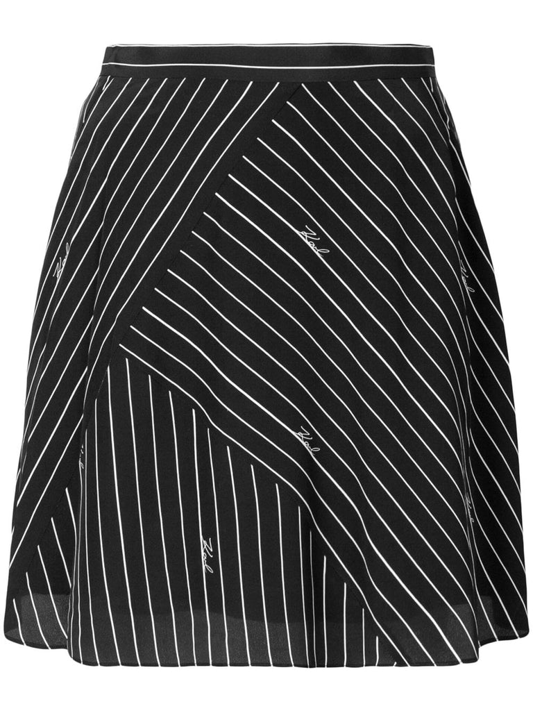 pinstriped logo skirt