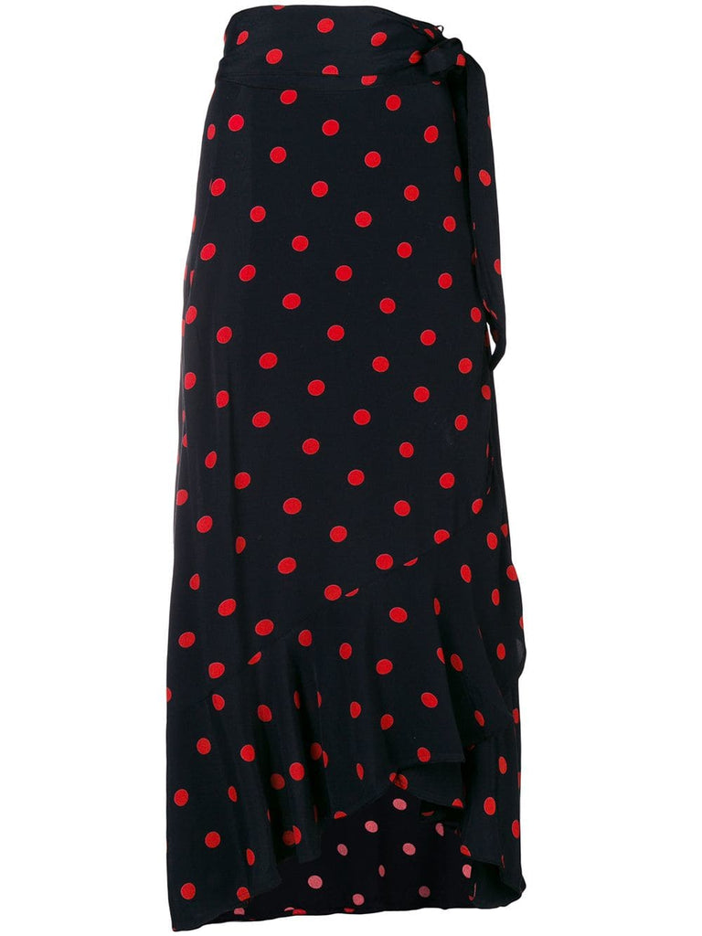 asymmetric polka dot skirt