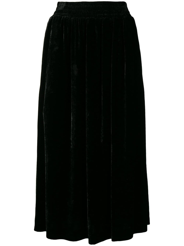 velvet midi skirt