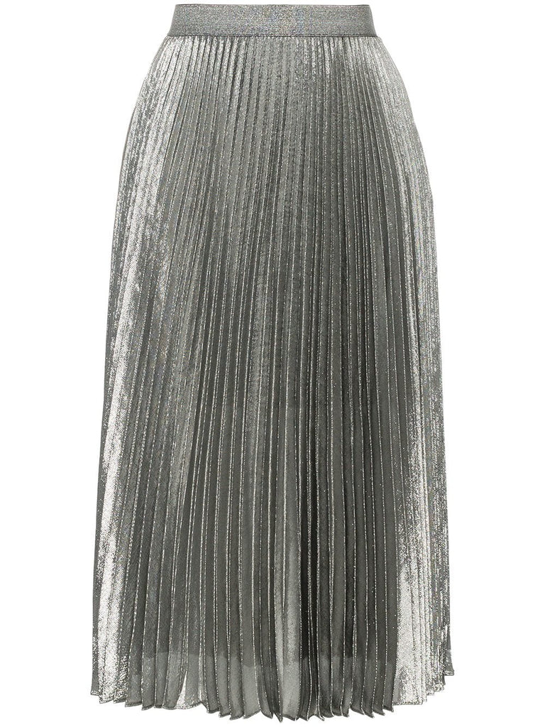 silver tone pleated skirt