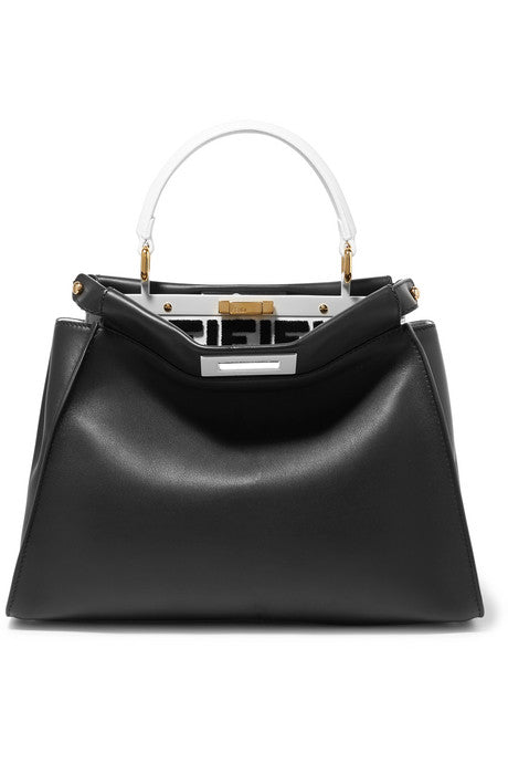 Peekaboo leather tote