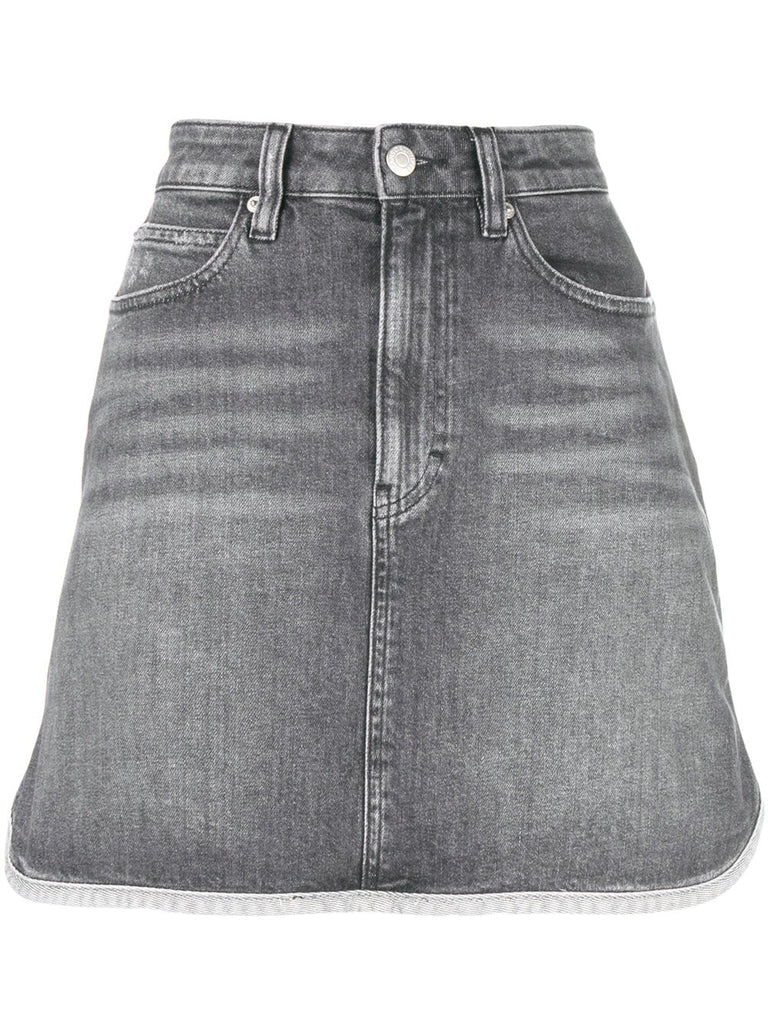 A-line denim mini skirt