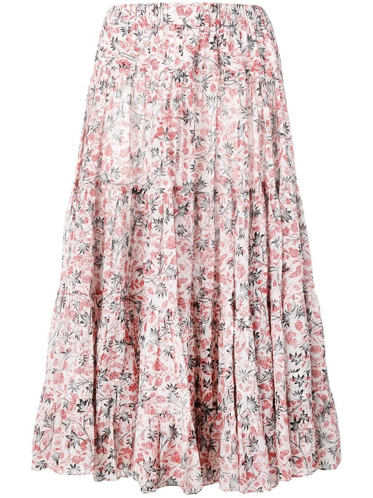 frilled printed skirt