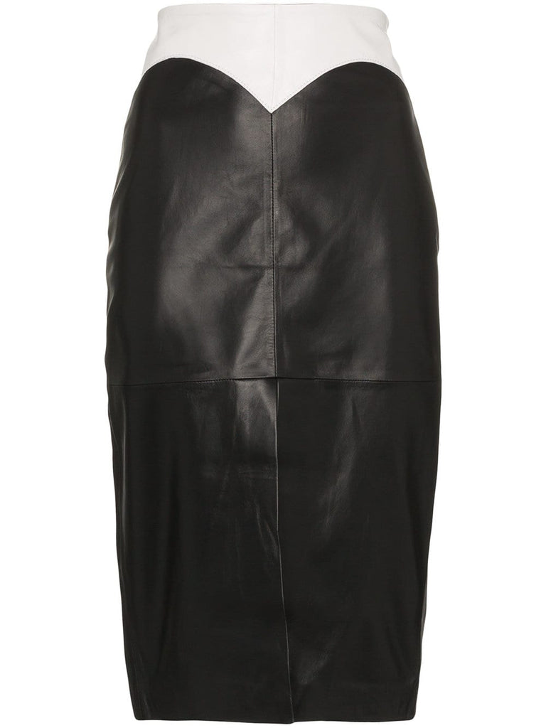 Dixie medium rise fitted leather skirt