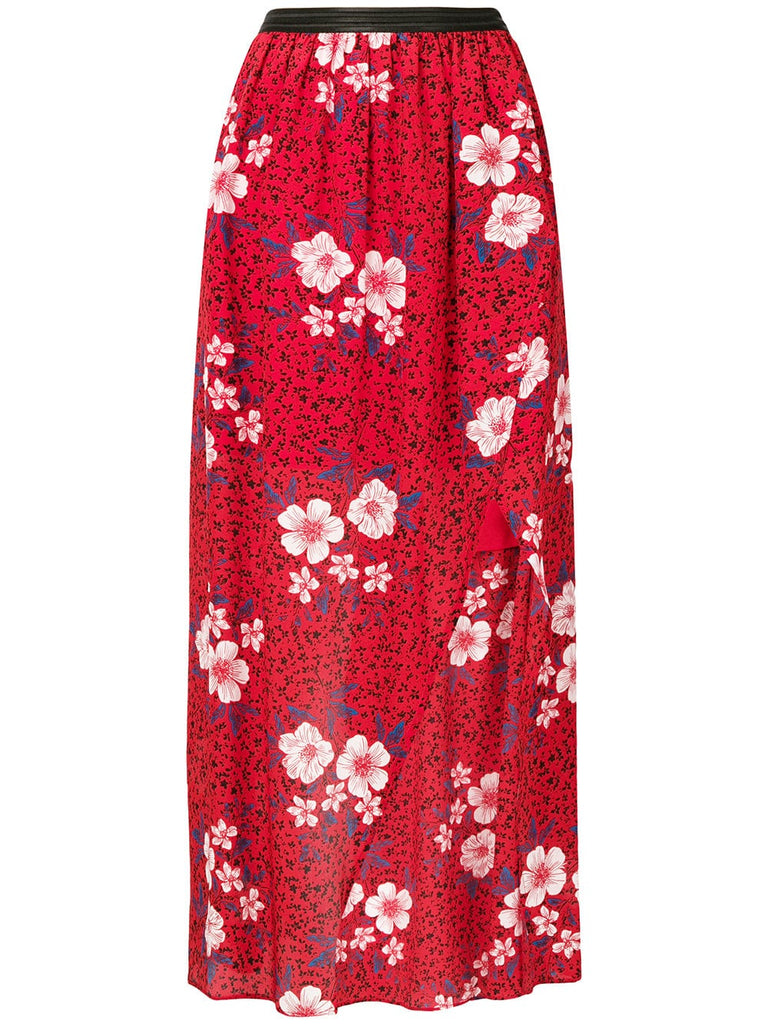 floral flared skirt