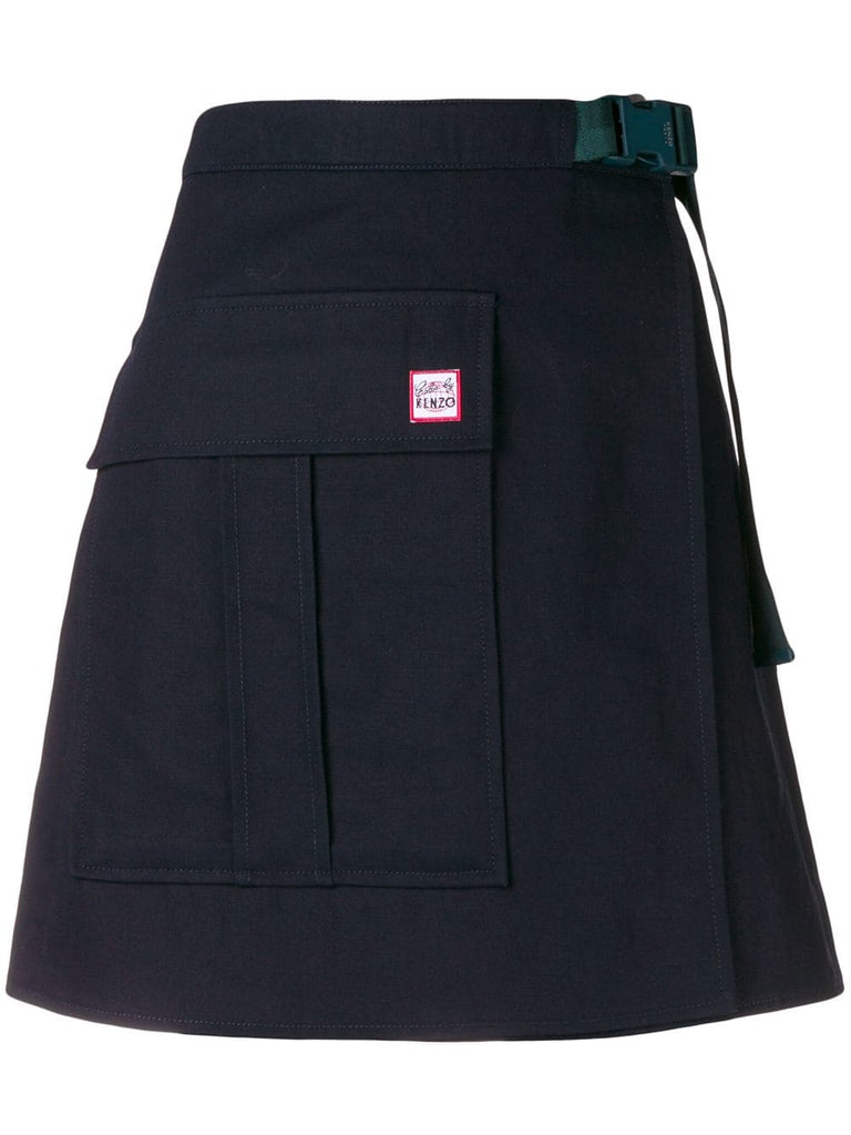 front button A-line skirt