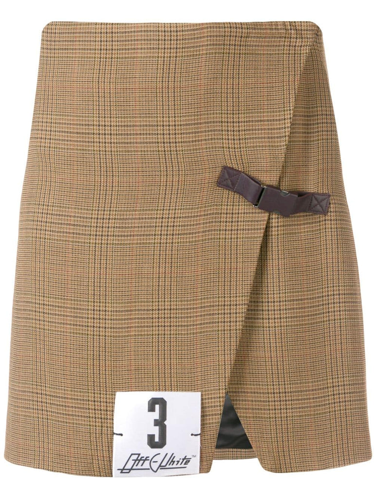 checked buckle skirt