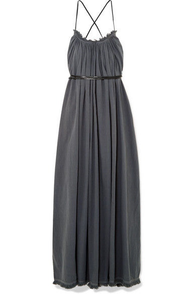 Muul leather-trimmed cotton-gauze maxi dress