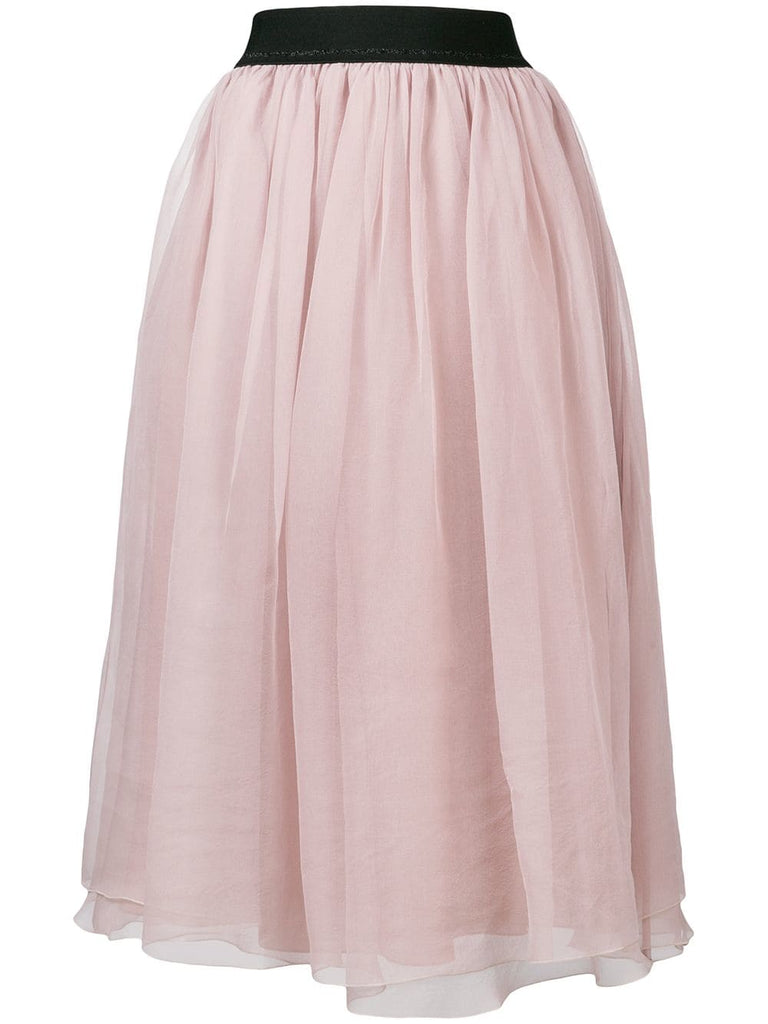 high-waist midi skirt