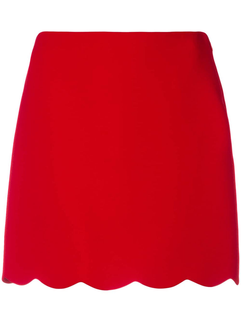 scalloped mini skirt