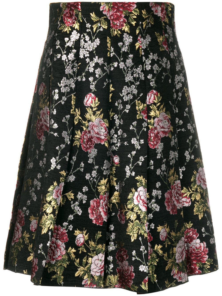 floral jacquard skirt