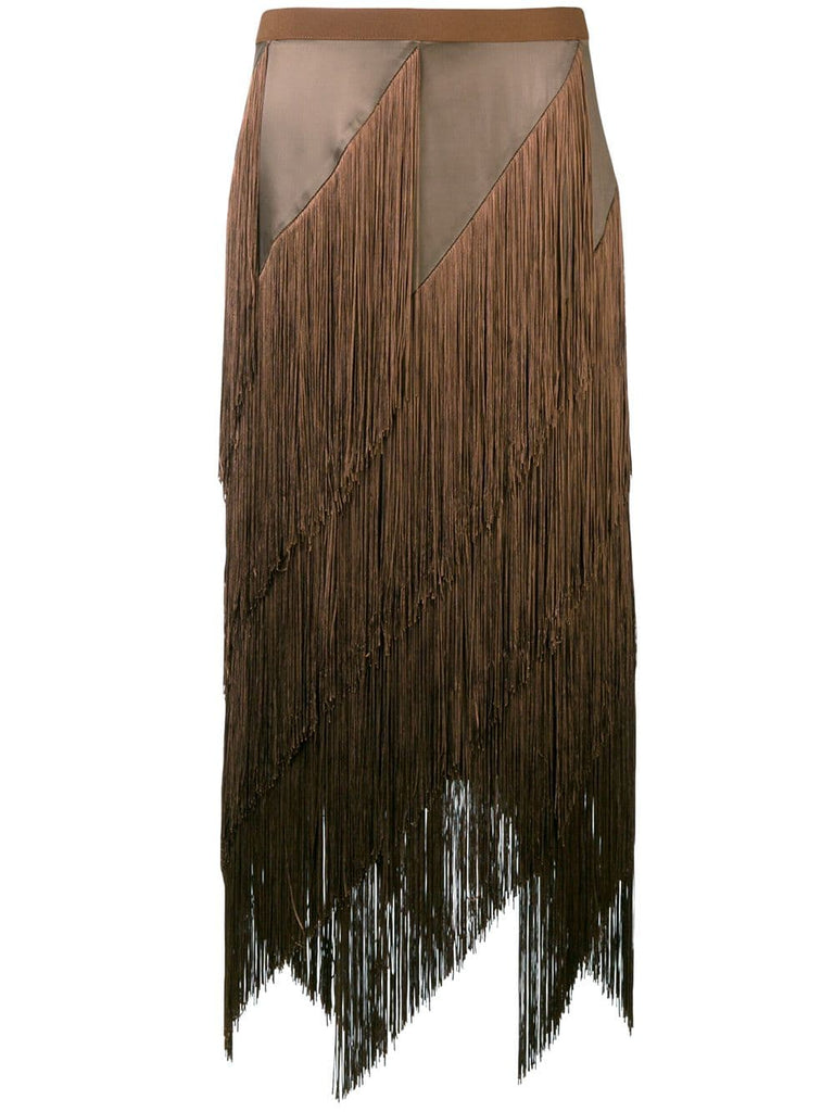 draped fringe skirt