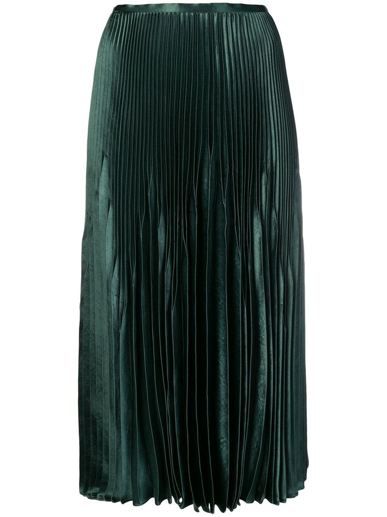 high-waisted pleated skirt