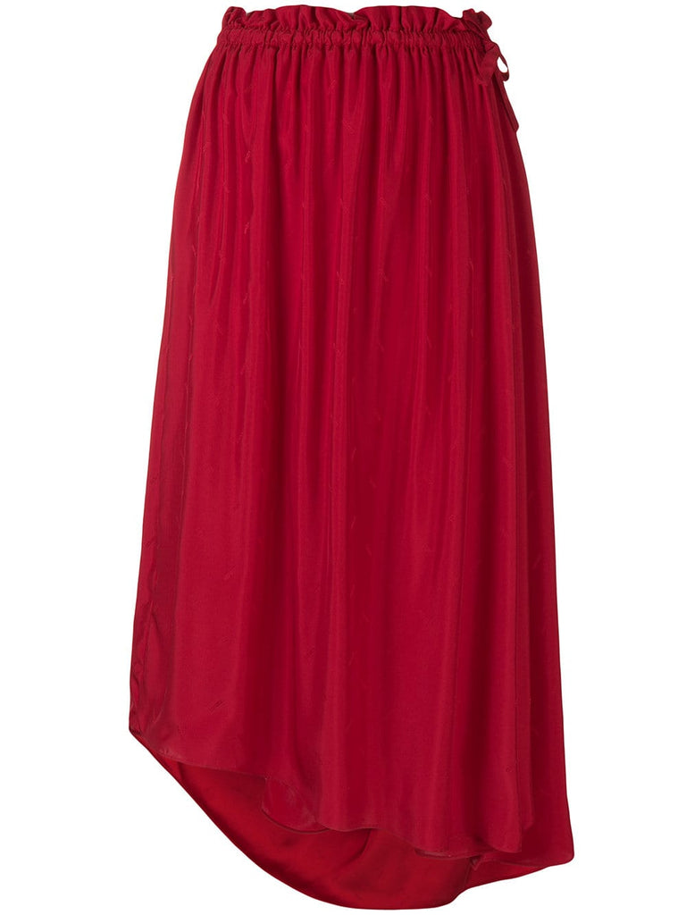 drawstring flared midi skirt