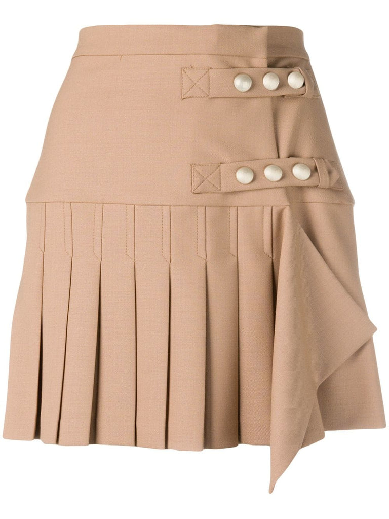 pleated fitted mini skirt