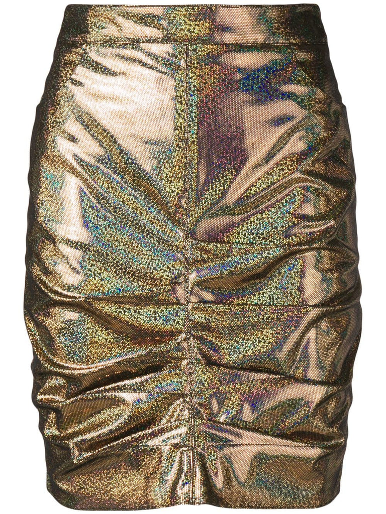 holographic ruched skirt