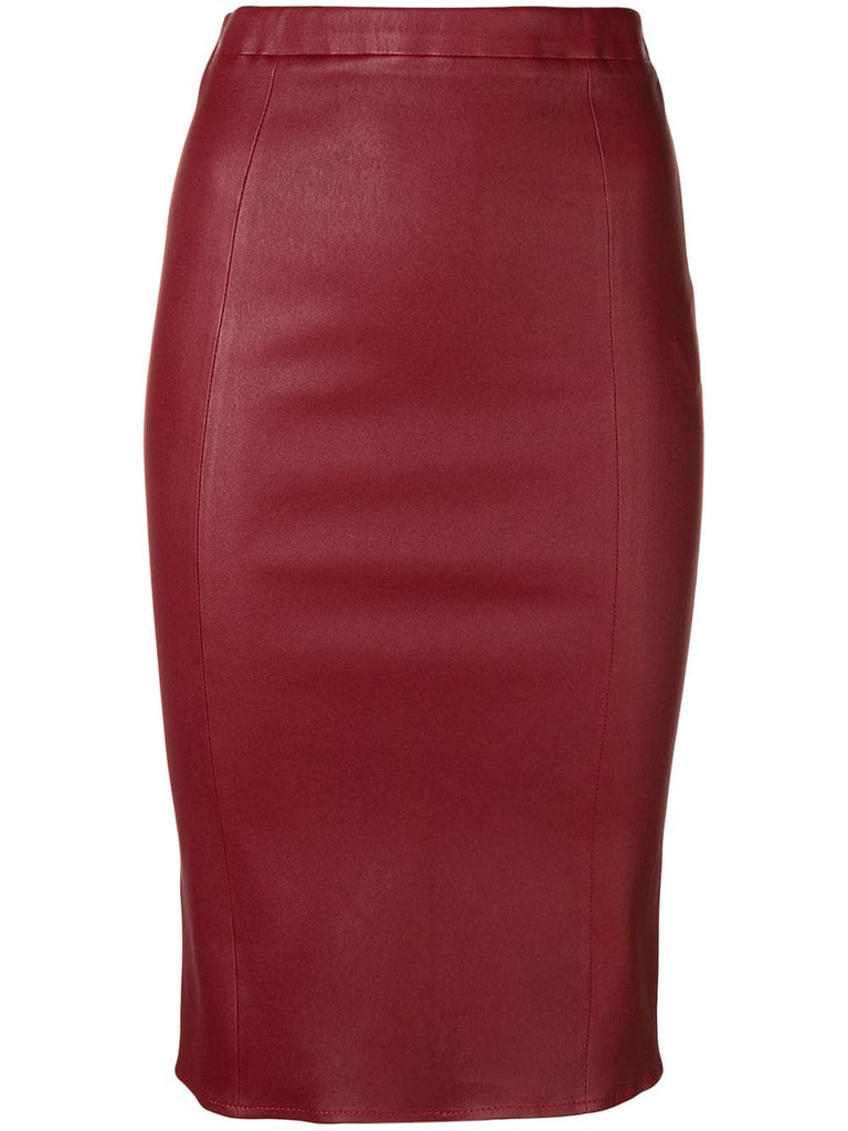 fitted pencil midi skirt