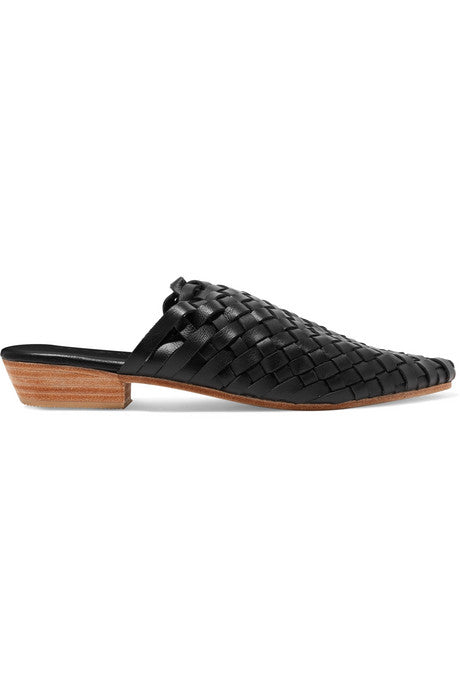 Paris woven leather slippers